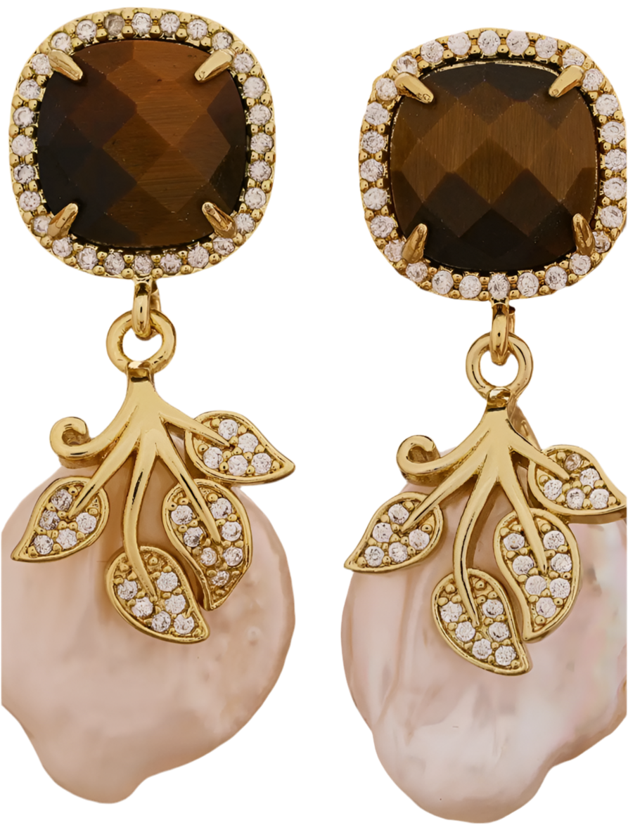 Luxurious Parel Gems Earrings