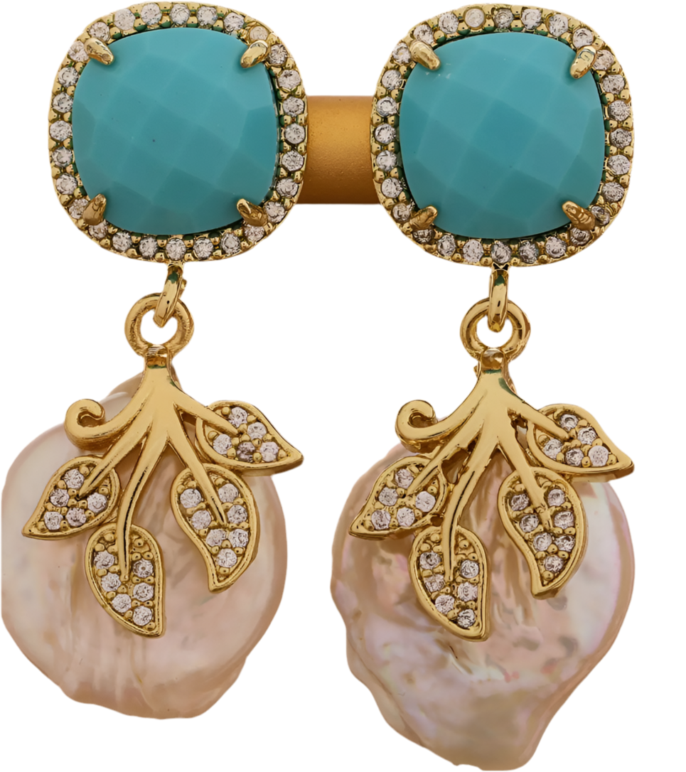 Luxurious Parel Gems Earrings