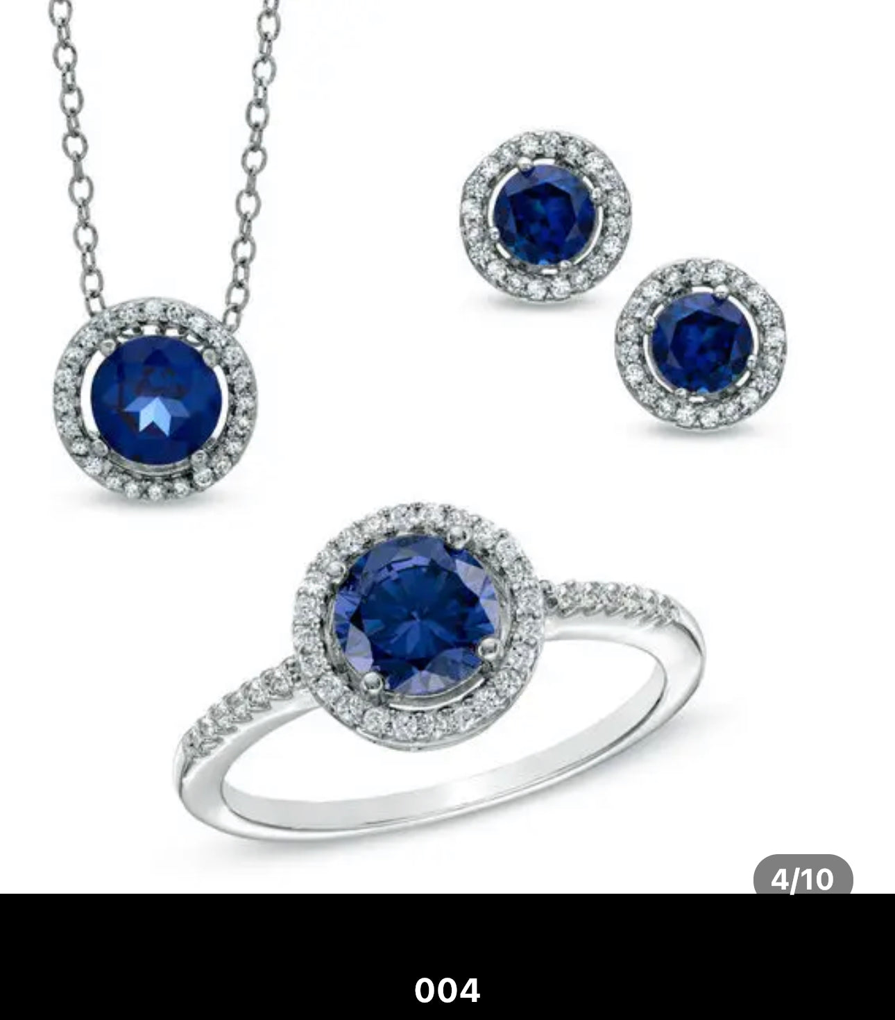 S925 Deep Bleu  Zirconia RoundJewelry Sets