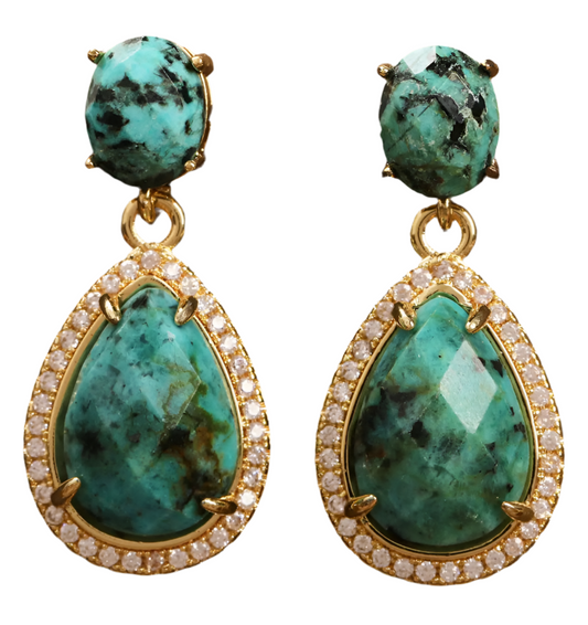 Luxurious Africa Tourquoise Gems Earrings