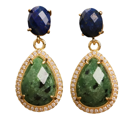 Luxurious Ruby Zoisite Gems Earrings