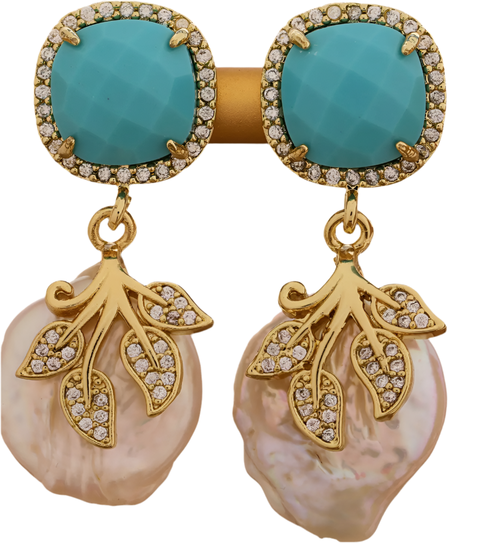 Luxurious  Parel Gems Earrings